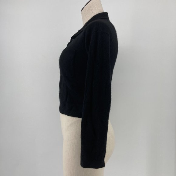 Everlane Womens Cropped Sweater Pullover Cashmere Blend Solid Black Size XS - Picture 3 of 6